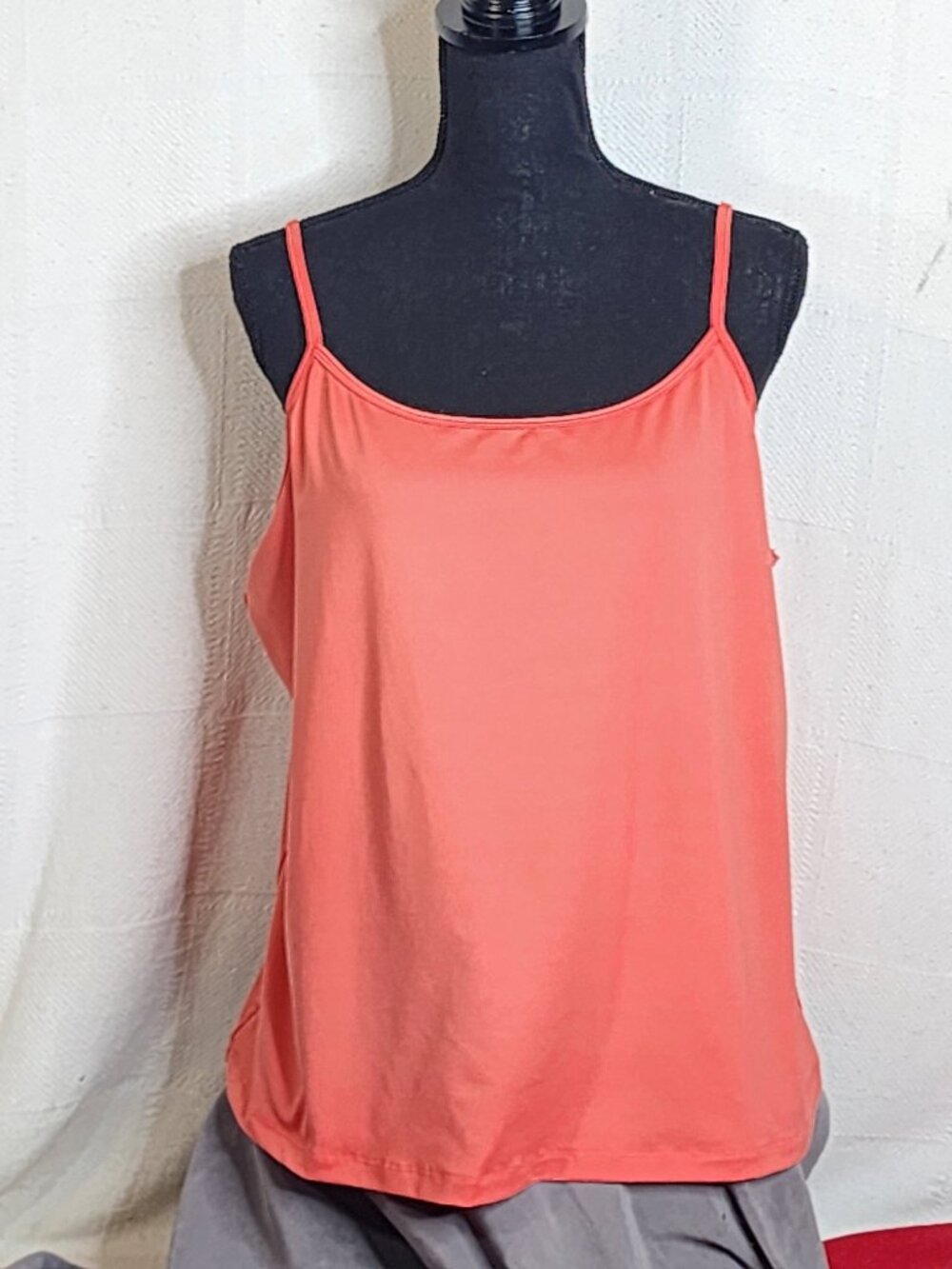 Lane Bryant Coral Orange Poly Span Adj Spaghetti Strap Stretch Cami Size 18/20